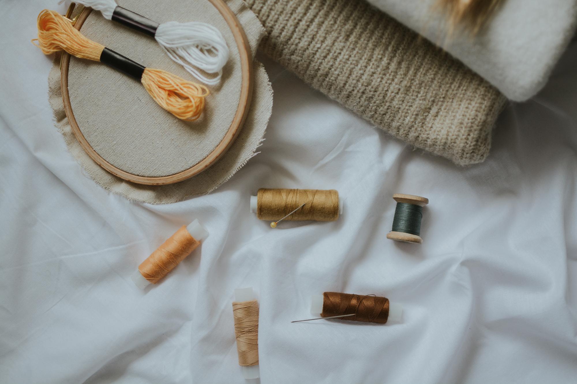 raw linen fabric prepared for embroidery